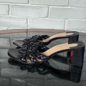 Christian Louboutin Black Braided Leather Mules